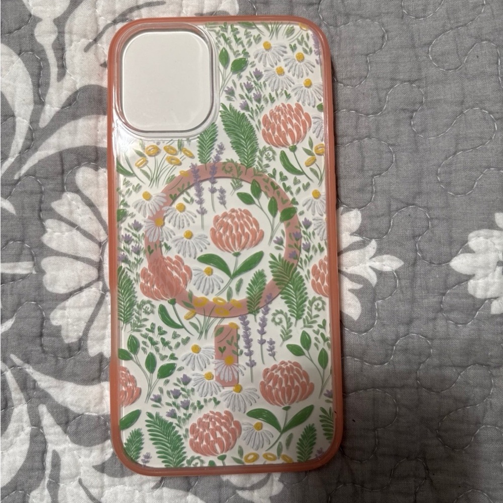 OtterBox Floral Phone Case with Built-In Magnetic Ring in Pink and Green